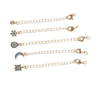 VALICLUD 5 Pièces Chaîne Extension Collier et Bracelet Rallonges Ajustables Doré avec Fermoirs à Ressort pour Bijoux DIY