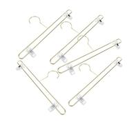 VALICLUD 5 pièces Cintres à Pinces Ajustables Métal Doré Lot de Cintres Anti-dérapants pour Pantalons sous-vêtements et Gain de Place et Protection des Vêtements