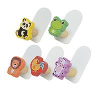 VALICLUD 5 pièces Crochets Mural Animaux Adhésifs Lot de Frog Panda Lion Rooster Cow pour Perçage Facile à Utiliser pour Tissus et Accessoires