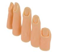 VALICLUD 5 Pièces Doigts Entraînement Silicone Main Entraînement pour Pratique du Nail Art Doigts Artificiels Réalistes aux Ongles