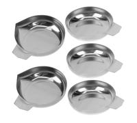 VALICLUD 5 pièces Lot de Plateaux de Pesée Acier Inoxydable pour Balance Numérique Réutilisables avec Poignée Ergonomique Adaptés Mesure Précise Cuisine Bijouterie et Laboratoire