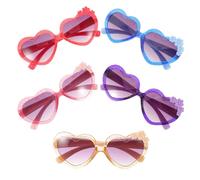 VALICLUD 5 Pièces Lunettes de Soleil de Cœur pour Garçon et Filles Filles | Ac Pc, Monture Légère et Stable, Confort Sûr, pour Fêtes Amusantes et Aventures en Plein Air
