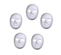 VALICLUD 5 Pièces Masques DIY à Peindre pour Garçon Fille Masque Blanc Écologique Pâte à Papier Maternelle pour Carnaval Bal Performance et Carnaval