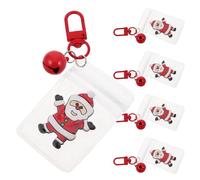 VALICLUD 5 Pièces Porte-clés Noël Père Noël avec Cloches Charms Transparente pour Sac Décorations Sapin de Mignonnes Accessoires Suspendus pour Voiture