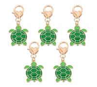 VALICLUD 5 Pièces Porte-clés Tortue Mignon en Métal Léger et Portable, Design Cartoon Unique, Taille 5,8x2,6x2,3 Cm, Présent pour Occasions Spéciales ou Paquet à Main