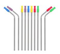 VALICLUD 50 Embouts de Paille en Silicone Alimentaire Jaune, Doux et Protecteurs pour Dents, Pack Réutilisable de 50 Pièces, Accessoires pour Pailles Inox Portatives Couleur Aléatoire