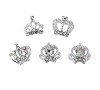 VALICLUD 50 Pièces Clous Ongles Forme De Couronne Accessoires De Manucure Breloques Pour Nail Art Décoration Ongles Diy Cristaux
