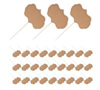 VALICLUD 50 Pièces Étiquettes Alimentaires pour Buffet Table Marqueurs Fromage Kraft Drapeaux Vierges à Écrire Cure-Dents pour Fromage Desserts et Charcuterie pour Fêtes et Restaurants