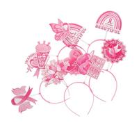 VALICLUD 5pièces Bandeau De Sensibilisation Au Cancer Sein -tête Ruban Pour Décoration De Fête Et Accessoires De Photomaton
