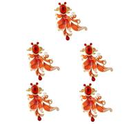 VALICLUD 5pièces Broche Poisson Doré Épinglette De Style Chinois Pour Mariage Costume Et Accessoires De Fête