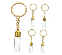 VALICLUD 5pièces Lot De Breloques Verre Pour Flacons De Parfum Petits Pots Avec Bouchons Porte-clés Vides