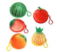 VALICLUD 5pièces Mini Porte-clés Fruits Fraise Pastèque Pêche Orange Ananas Petite Pochette à Monnaie Créative Et Adorable pour Femmes