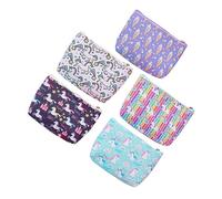 VALICLUD 5pièces Porte-Monnaie PU pour Femme Pochette avec Motif Licorne pour Ranger Monnaie Et Petits Objets