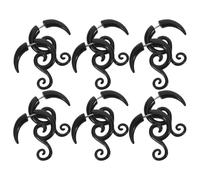 VALICLUD 6 Paires Boucles Oreilles Spirales Acryliques Asymétriques Faux Gauges Escargot Punk Gothique Boucles Oreilles sans Perçage pour Festival Cosplay et Style Alternatif