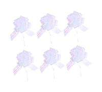 VALICLUD 6 Pièces Balle De Fleur Dessinée à La Main Artisanat Géant Stand Décor Faire La Fête Fleurs Petit Envoyer Bouquet Bouclé Accessoires De Mariage Épouser Lesbienne Fil Blanche