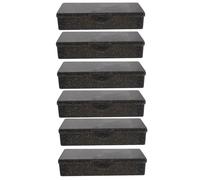VALICLUD 6 Pièces Boîte De Rangement De Maquillage Récipient De Rangement D'artisanat Étui à Outils De Maquillage Contenant De Stylo Aquarelle Noir Plastique