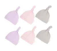 VALICLUD 6 Pièces Bonnet Garçon Fille Coton Doux Unisexe Respirant avec Nœud Mode Couleurs Assorties