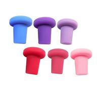VALICLUD 6 pièces Bouchons de Vin Silicone Réutilisables de Colorées Bleu Rouge Rose Foncé pour Bouteilles de Vin et Autres Boissons Étanches et