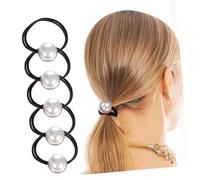 VALICLUD 6 Pièces Boucles à Cheveux Doux Élastiques à Cheveux En Perles Liens De Cheveux Longueur Cordes à Cheveux Élastiques à Cheveux Colorés Élastiques à Cheveux Enroulés Anti-perle Noir