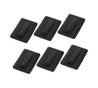 VALICLUD 6 Pièces bouffées de fond de teint visage éponge peluche éponge de maquillage duveteux houppette pressée bouffée de fond de teint bouffées de beauté Cuir PU + tissu super doux Noir