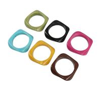 VALICLUD 6 Pièces Bracelets Acrylique pour Femmes Bracelets Vintage à Large Bande Carrée Accessoires Rétro pour Fêtes et Usage Bagues Géométriques Légères et Confortables