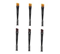 VALICLUD 6 Pièces brosse à sourcils Hommes semi comme petit Multifonctionnel incurvé crayon peigne à sourcils outil de brosse à cils outil de beauté des cils nylon Black