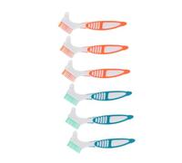 VALICLUD 6 Pièces Brosse pour Prothèses Dentaires avec Poignée Antidérapante Brossette Double Poils Codés pour Nettoyage Entretien Facile pour Maison et Voyage