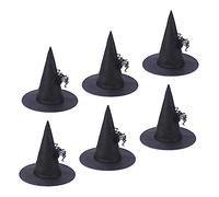 VALICLUD 6 Pièces chapeau de sorcière Halloween Noir faire la fête costume haloween costume hallowen déguisement chapeau de cosplay de fête nouvelles casquettes tissu non tissé Black