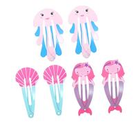 VALICLUD 6 Pièces Clips Kawaii Snap Barrettes Mignonnes pour Filles Accessoires Colorés Motifs Fruits et Sirènes
