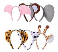 VALICLUD 6 Pièces Ensemble 6 pièces couvre-chefs animaux Bandeaux nouveau-né bandeau de soin de la peau hair toppers Bandeaux d'oreilles d'animaux bandeau de cheveux de dessin animé chiffon