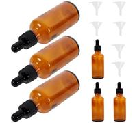VALICLUD 6 pièces Flacons Verre Ambré avec Pipette et Entonnoir Petites Bouteilles Vides pour Huiles Essentielles et Parfums Femme Format Voyage Pratique et Élégant