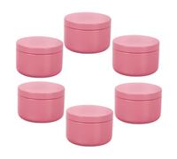 VALICLUD 6 Pièces L'emballage D'aromathérapie Peut Pièges De Bougie Pots De Bougies Bricolage Contenant De Bougie Vide Boîtes De Rangement Pour Bougies Bougeoir Vide Aluminium Rose