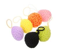 VALICLUD 6 pièces Lot de Éponges de Bain Nid Abeille pour Garçon Fille Exfoliantes et Assorties Orange sans Latex Nettoyage Corporel