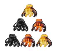 VALICLUD 6 pièces Lot de Pinces Cheveux Octopus Petites Plastique Griffes Dentelées Légères et Résistantes et Filles Adaptées Cheveux Épais Accessoires Coiffure Quotidiens et Voyage