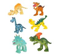VALICLUD 6 pièces Modèles de Dinosaures Plastique Cartoon pour Garçon Fille Figurines Animaux Simulation Éducative et Décoration Légère et Résistante
