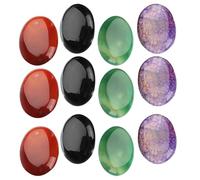 VALICLUD 6 Pièces Patchs D'agate Colorée Naturelle pour Fabrication Bijoux Diy, Pierres Ovales et Rondes en Agate, Effet Décoratif Élégant pour Créations Artisanales Couleur Aléatoire