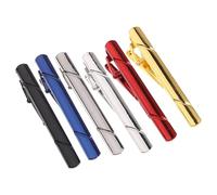 VALICLUD 6 Pièces Pinces à Cravate Homme Miroir Rayé Inclinées Accessoires Élégants pour Costume Clips Minimalistes Polyvalents pour Mariage Bureau et Occasions Formelles