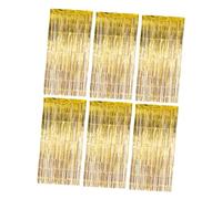 VALICLUD 6 Pièces Rideaux à Franges Métalliques Dorés Décoration de Fête Tinsel Fringe pour Anniversaire Mariage Engagement et Soirée Disco