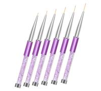 VALICLUD 6 Pièces stylo d'art d'ongle Clous nail fournitures doublure manucure pinceaux de détail stylo de dessin d'ongle brosse à ongles fine brosse à tirer pinceau fin pp Violet