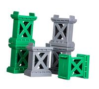 VALICLUD 6 Pièces Supports Train Empilables pour Voies Accessoires Rails Piliers Gris et Verts Compatibles