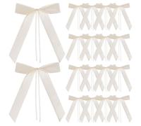 VALICLUD 60 Nœuds Décoratifs en Polyester pour Voiture de Mariage Couleur Ivoire Réutilisables Décorations de Ruban pour Rétroviseurs et Poignées Accessoires pour Fête et Réception