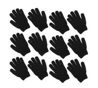 VALICLUD 6paires Gants Exfoliants Pour Gants De Gommage Réutilisables Avec Loofah Pour Élimination Peaux Mortes Noir