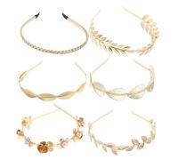 VALICLUD 6pcs Leaf Pearl Bandons Bridal Crown Roman Branch Branche À Cheveux Faux Pearl Head Phiphy Pice for Wedding and Carnival Season