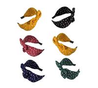 VALICLUD 6pièces Bandeaux Serre-têtes à Nœud Motifs Pois Léopard Couleurs Jaune Rouge Noir Accessoires Cheveux Style Aléatoire