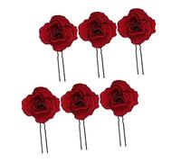 VALICLUD 6pièces Épingles à Cheveux Roses Design Élégants Pour Mariée Coiffure Festive Rouge