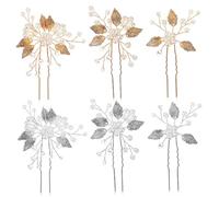 VALICLUD 6pièces Épingles Cheveux Mariage Lot Perles Strass Épingle Coiffure Femme Demoiselles Honneur Accessoire Cheveux Mariage