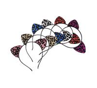 VALICLUD 6pièces Léopard Imprimer Oreilles Set Bandeau Chat Oreilles Décoration Cheveux Accessoire Fête Femme