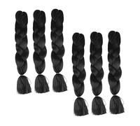 VALICLUD 6pièces Perruque Tresse Africaine Femme Fausse Tresse Fibre Haute Température Extensions De Cheveux Tressés Pour Quotidien