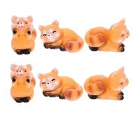 VALICLUD 6pièces Petit Panda Résine Jolie Statue De Bureau Miniature Décorative Modèle De Résine Sculpture Adorable Petit Ornement Intérieur Figurine Animale