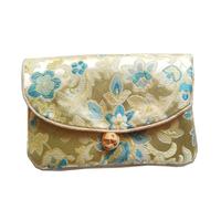 VALICLUD 6pièces Pochette Porte Monnaie Femme Brocart Style Vintage Petit Portefeuille pour Ranger Cartes Clés Sac à Main Classique Portable Couleur Aléatoire Style Aléatoire